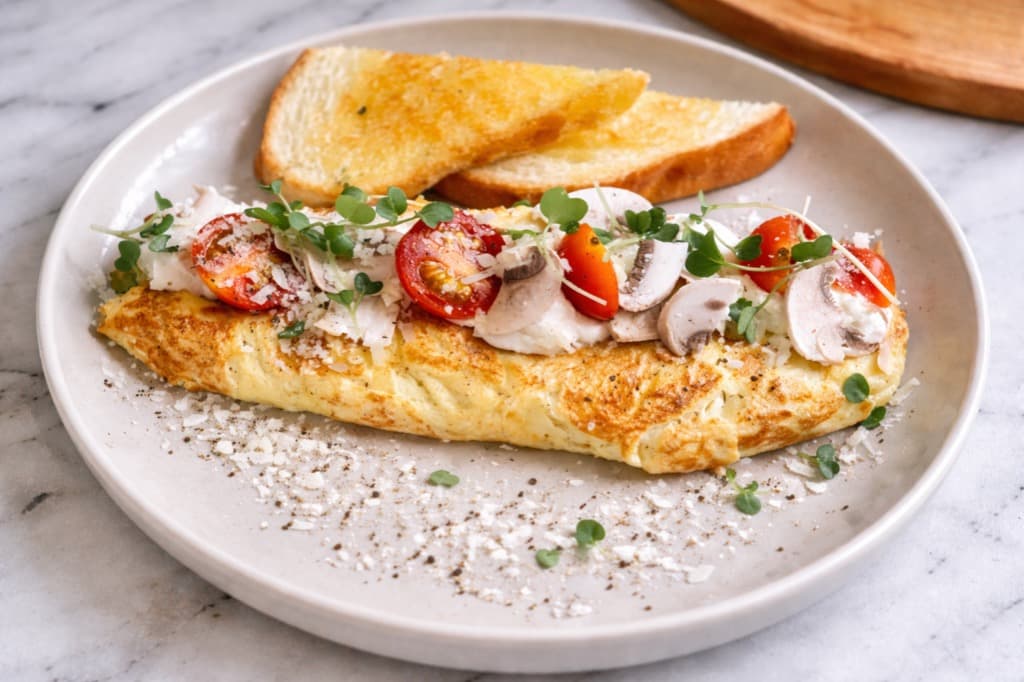 Boho omelette with mushroom sauce